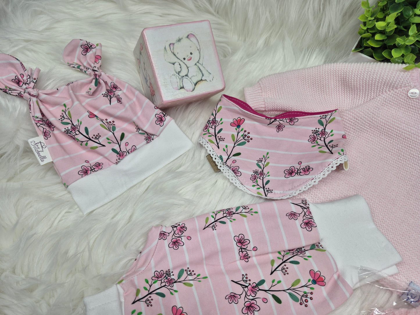 Babyset rosa Blümchen Gr. 50