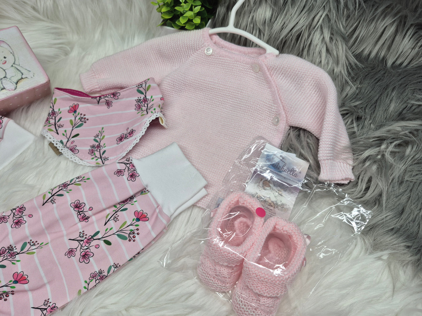 Babyset rosa Blümchen Gr. 50